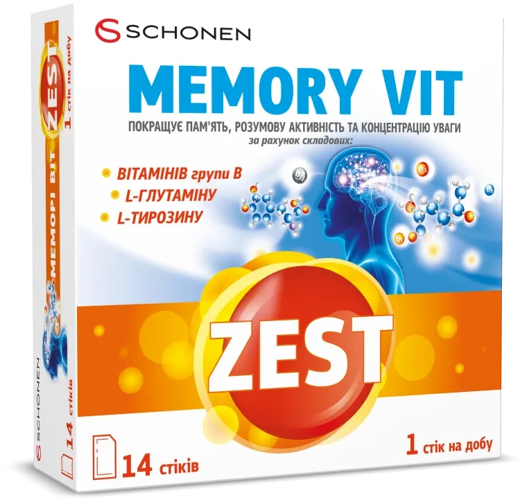 Упаковка ZEST Memory Vit 14 стіків - 1 стік на добу